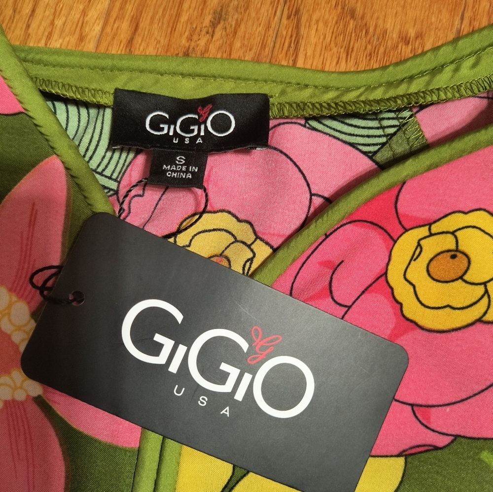 GIGIO Floral  MOD Long-Sleeve A-Line Dress in Olive & Pink. Total Of 3 Dresses - Picture 2 of 14